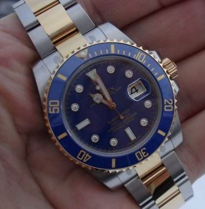 Rolex 2-Tone Blue Submariner Diamond Marker Copy watch